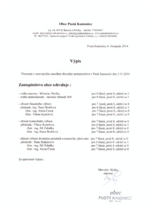 Zápis z ustanovujícího zastupitelstva vol. období 2014-2018