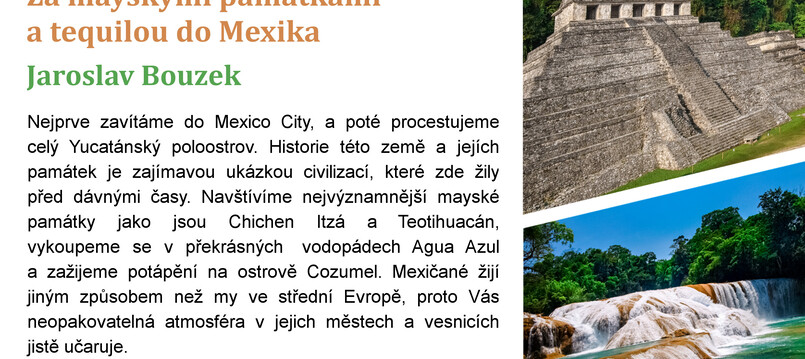 Cestovatelská přednáška o Mexiku - pozvánka Městského muzea Skuteč