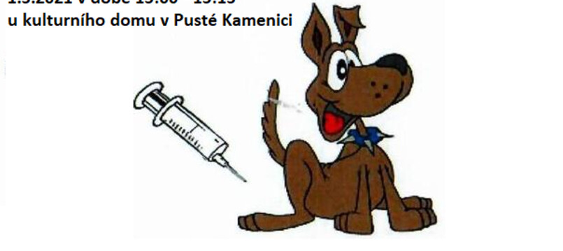 Očkování psů proti vzteklině - 1.5.2021