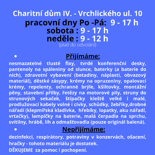 Oblastní charita Polička - další aktualizace požadavků pomoci pro Moravu - plakát č. 2