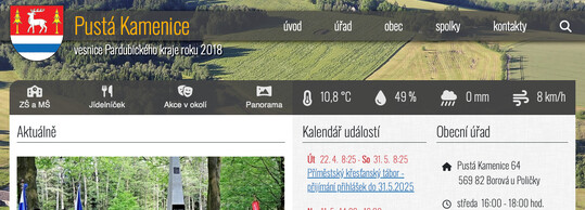 Meteostanice obce Pustá Kamenice je v plném provozu