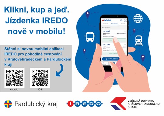 Mobilní aplikace IREDO - další důležitý krok v modernizaci veřejné dopravy v Pardubickém kraji