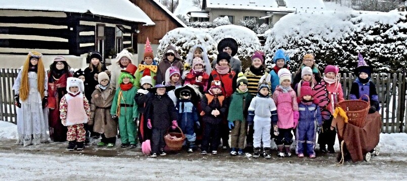 Masopustní průvod dětí ZŠ a MŠ Pustá Kamenice 2026