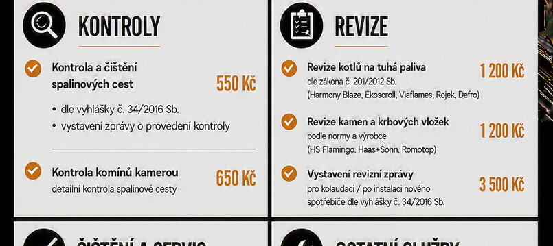 Nabídka kominických služeb od firmy - Kominictví Letko